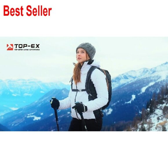 Merino Wool Blend Fleece Lined Beanie Ponytail Hole Cable Knit Oversized main image 2